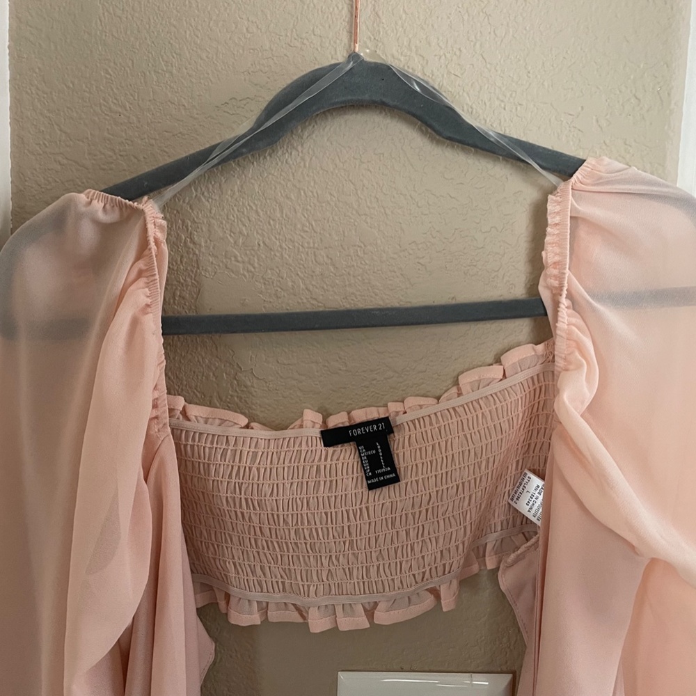 Wraparound Blush Crop Top - Picture 6 of 7
